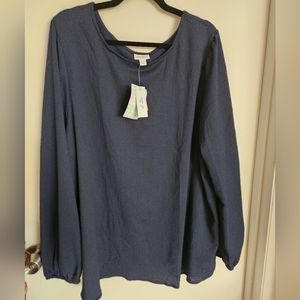 Lularoe Vivian teal blouse, 2xl NWT.